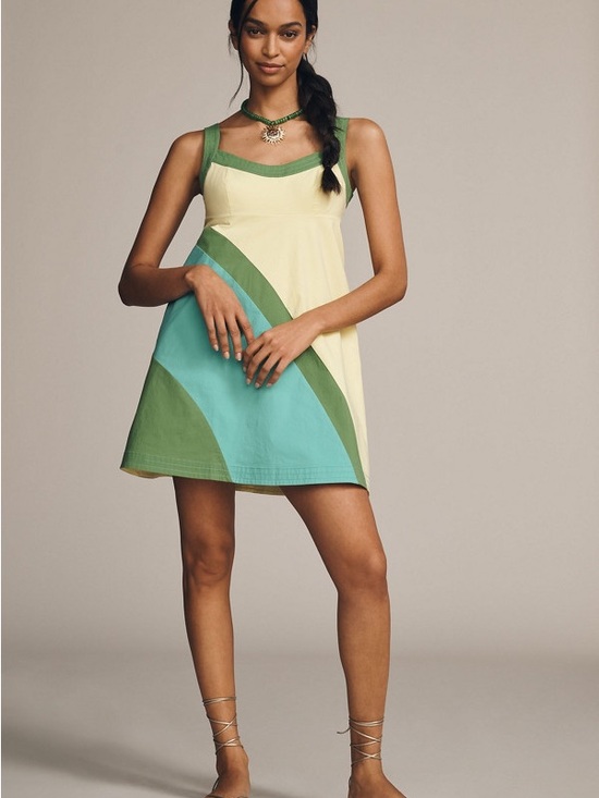 Anthropologie Dresses & Skirts - Anthropologie Colorblock Mini Dress in Yellow, Green and Aqua